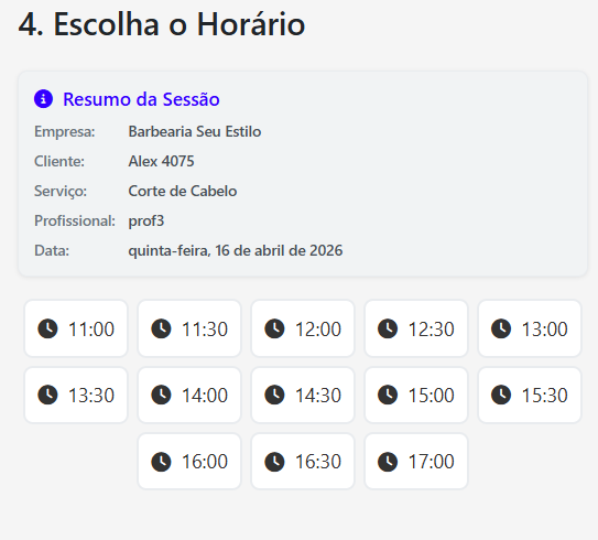 Portal de agendamento — tela 8 de 11